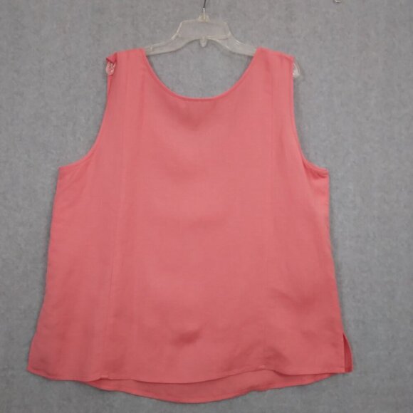 Bob Mackie 2 Pc Linen Embroidered Aztec Southwest Shirt with Tank Coral Size L - Picture 12 of 12